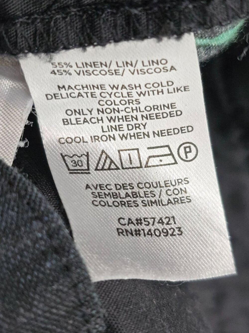 LOFT Florence Tie Waist Fluid Wide Leg Linen Crop Pants Garden Black Women M - Picture 9 of 10